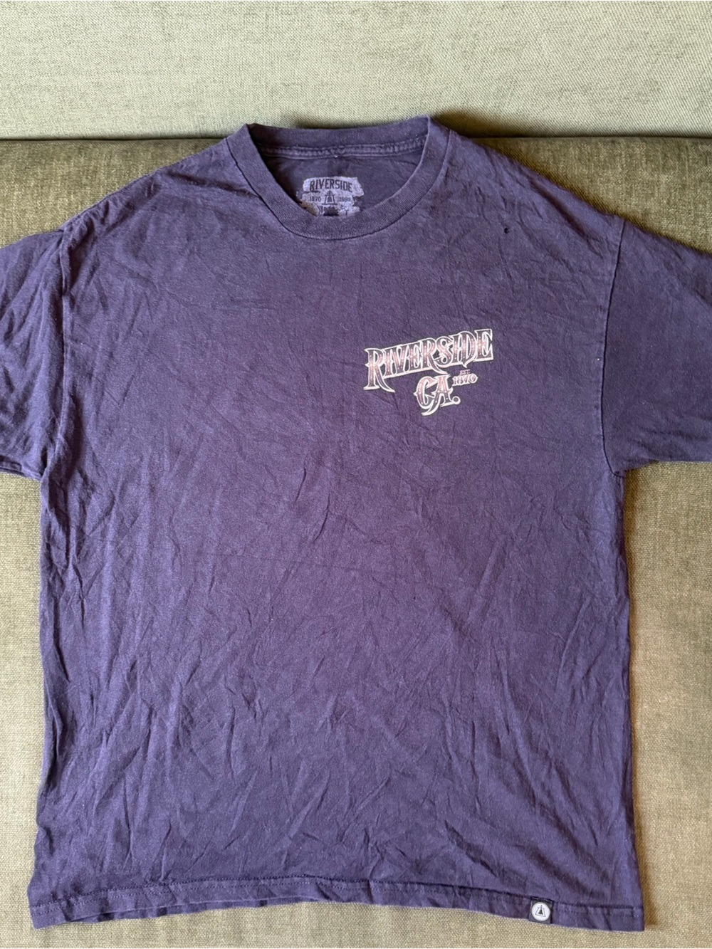 Riverside CA Men's Short Sleeve Crewneck Tee — Purple